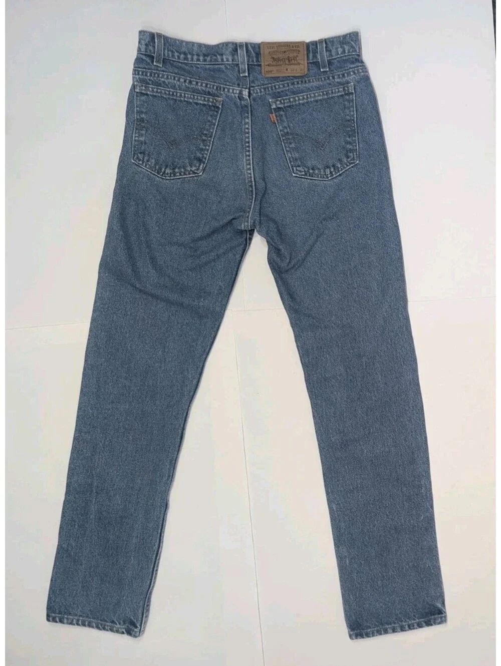 Vintage Levis 505 Jeans Mens 32x32 Orange Blank Tab Reg Straight Fit Made USA